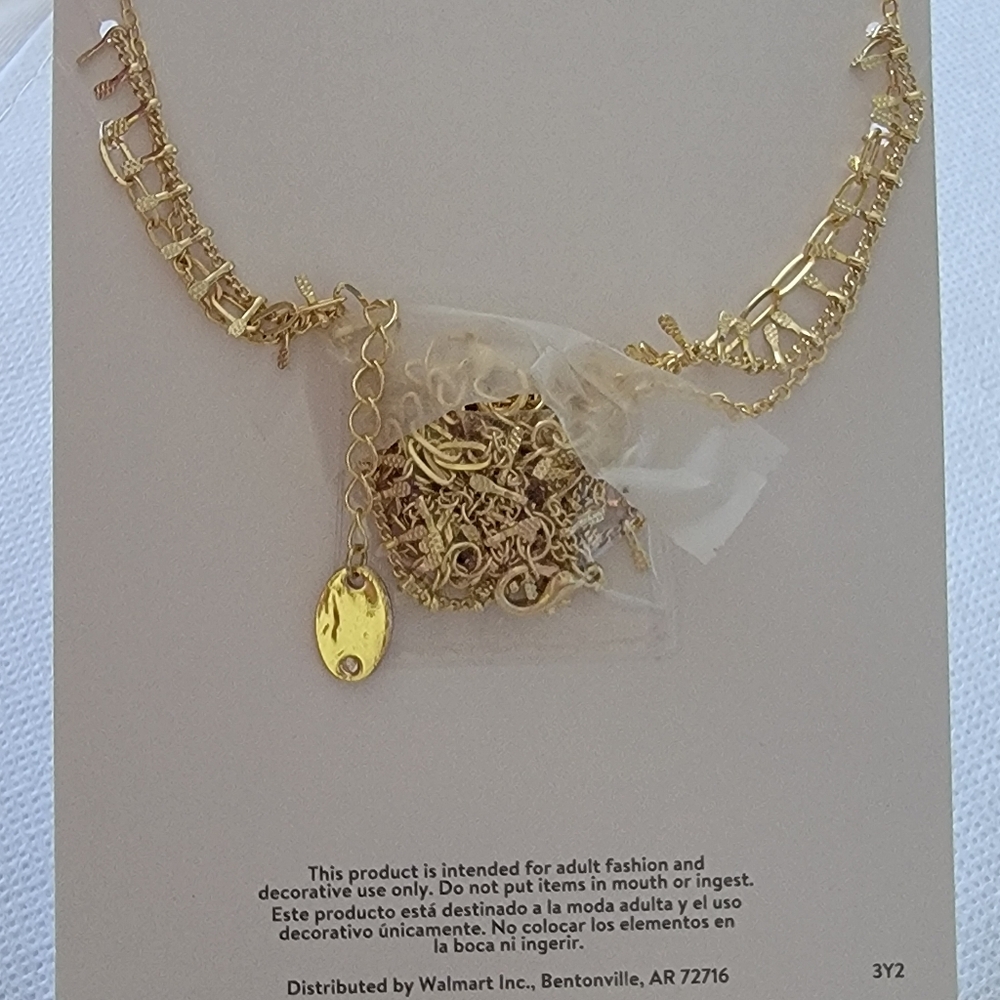 Three Rows Hanging Stones Layered Necklace Set - Picture 5 of 8